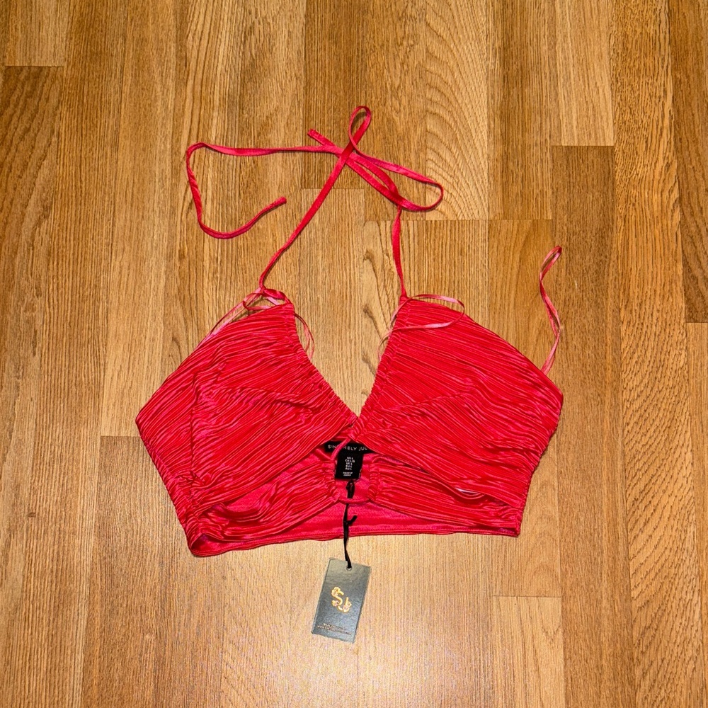 Sincerely Jules Vibrant Pink Halter Top